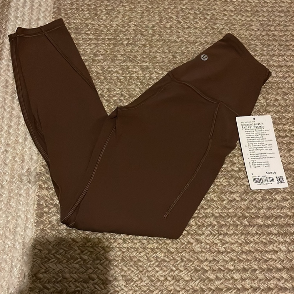 Nwt lululemon align leggings 25” with pockets Java - Picture 9 of 12